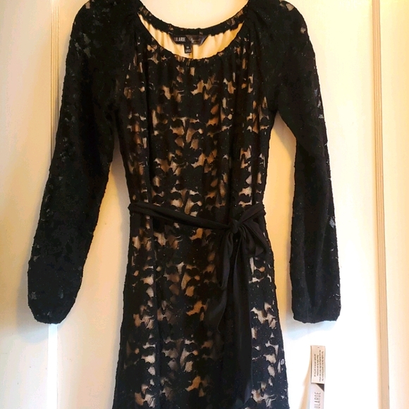 LuLaRoe Dresses & Skirts - NWT LuLaRoe Eve - black shimmery lace, belt